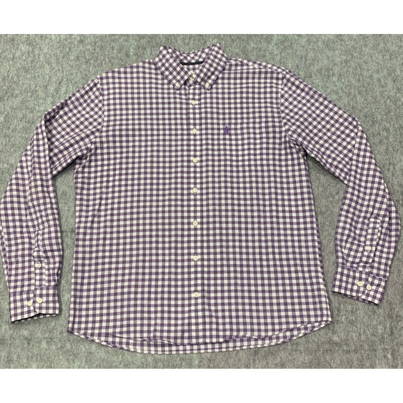 johnnie-O Other - Johnnie O Men's Hangin' Out Purple White Check Button Down Shirt - Size L